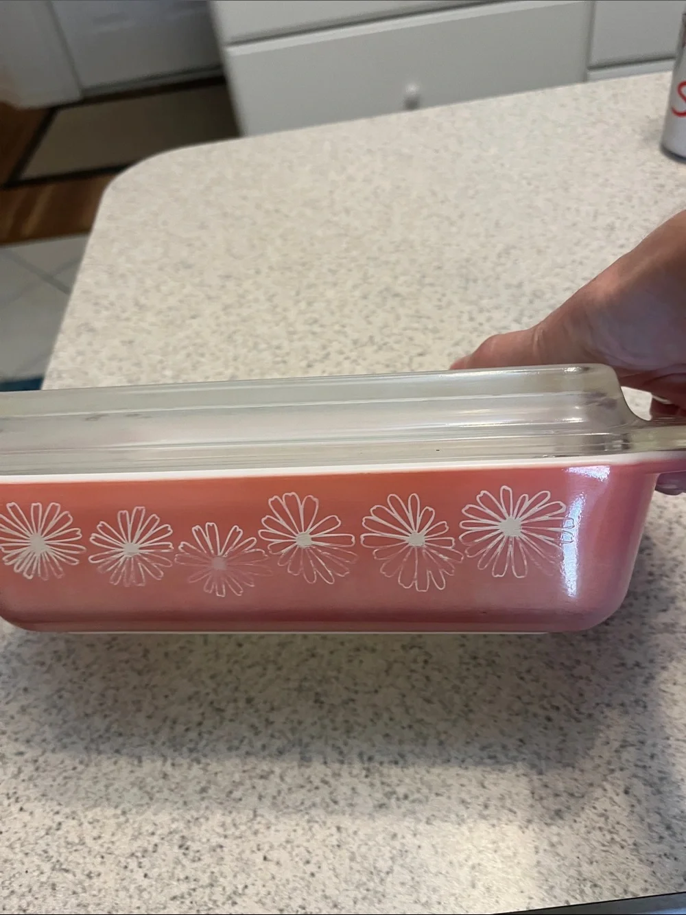 Pink Daisy Ceramic Baking Dish by Pyrex